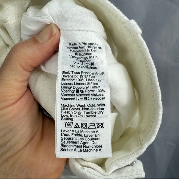 J.Crew Essential Wide Leg Pant In White Linen Size 2 Spring 2024 - Picture 6 of 7